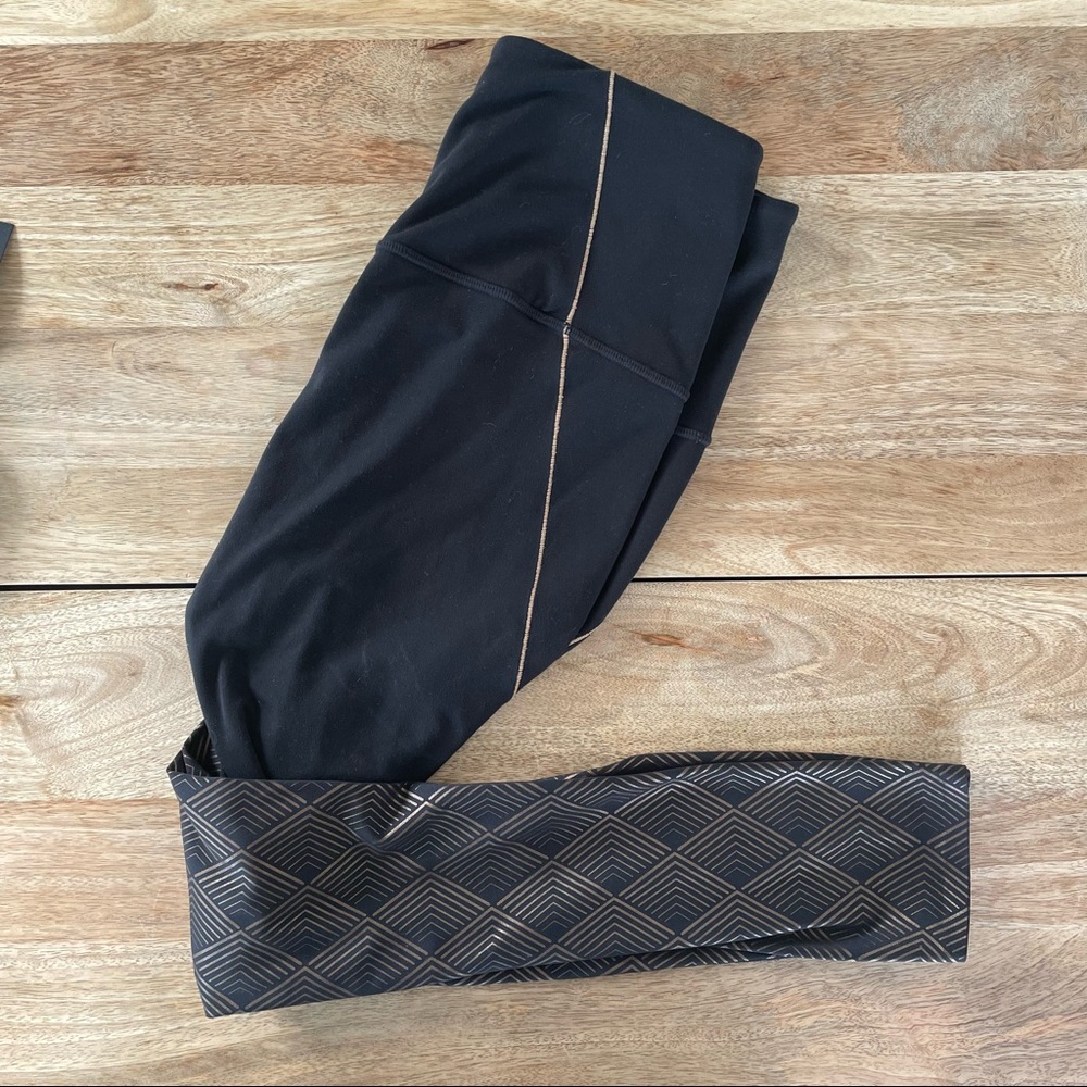 Manduka Leggings with Rose Gold Chevron